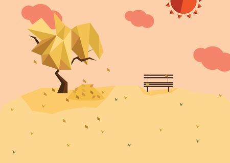 A series of four seasons flat design - Autumnのイラスト素材