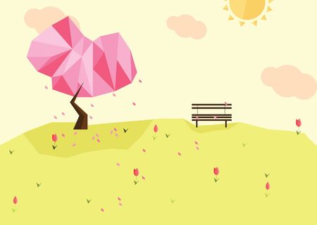 A series of four seasons flat design - Springのイラスト素材