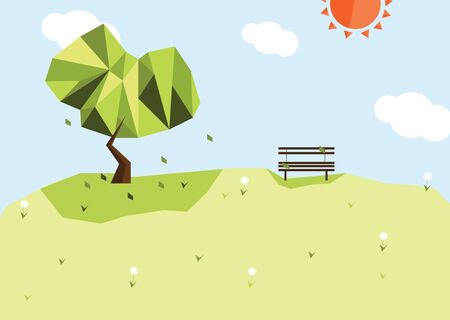 A series of four seasons flat design - Summerのイラスト素材