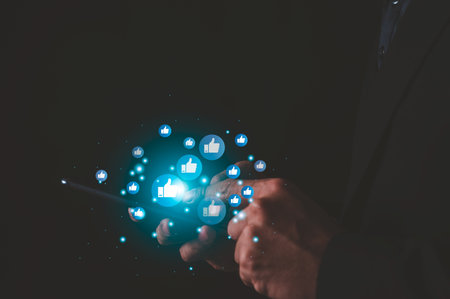 man using smart phone,Social media concept.の写真素材