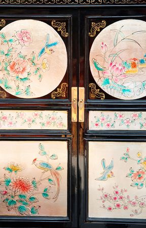  the door of old Chinese furniture.の写真素材