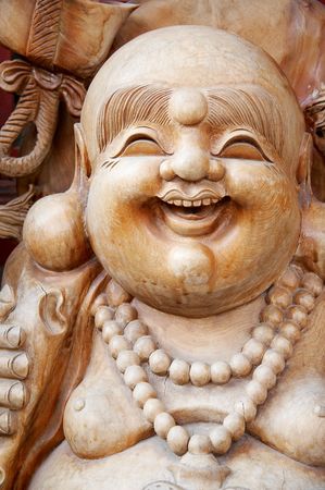 Wooden buddha statueの写真素材