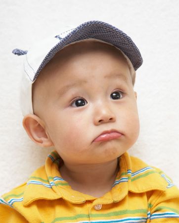 cute baby in a hatの写真素材