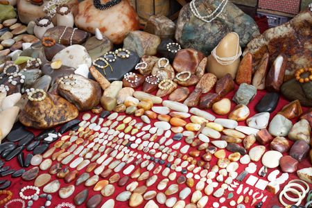 Jewel and gem for sale on market の写真素材