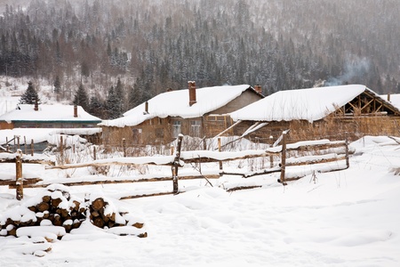 Rural winter landscapeの写真素材