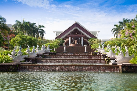elegant fountain,  Sheraton Sanya Resort, Hainan Island, Chinaのeditorial素材