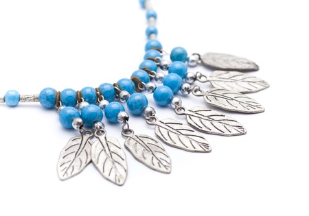 Jewelry necklace on white background の写真素材