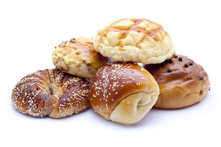 breads on whiteの写真素材