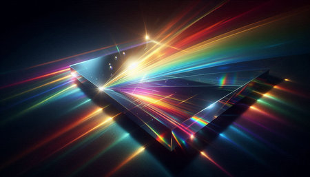 Abstract background with glowing lines and triangles, computer generated abstract background, 3D rendering