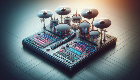 Dj mixer controller, dj equipment. 3d rendering and toned image