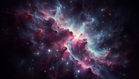 Abstract space background with nebula and stars, computer-generated image.