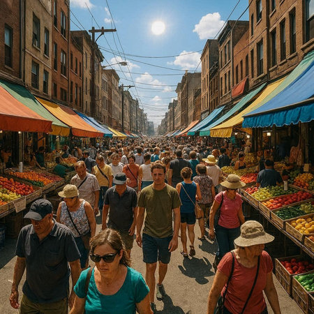 Street market in Barcelona, Spain