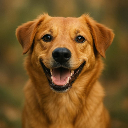 Portrait of a dog on a blurred background. Shallow depth of field.