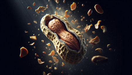 Peanut in the shape of a human brain. 3d rendering