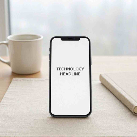 Smartphone with iPhone X mockup on table.