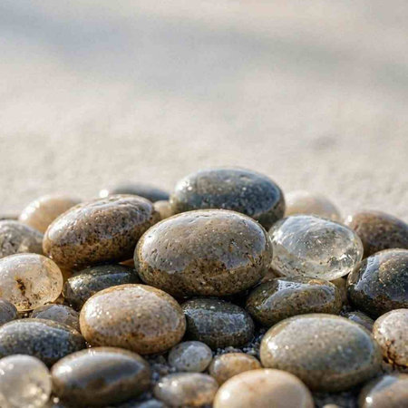 Pebble stones on the beach with copy space for your text