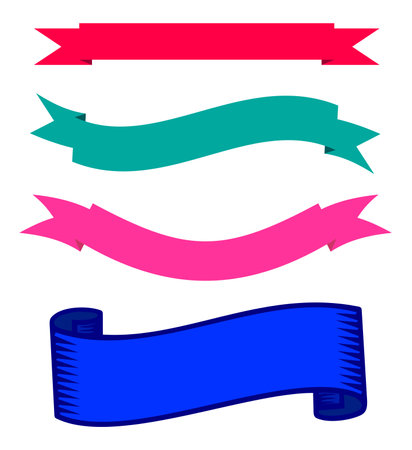Ribbons is suitable for designers of invitation cards, business cards, and can also be used in many others.のイラスト素材
