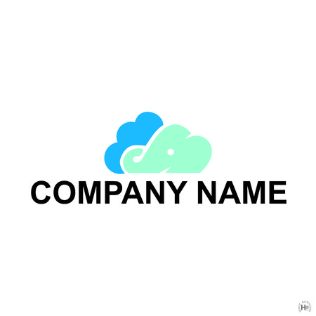 Elephant cloud icon, logo vector illustrationのイラスト素材