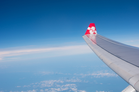 KUALA LUMPUR, MALAYSIA - FEBRUARY 21ST, 2018. Aerofoil of AirAsia . Air Asia well known company around the world as low cost airlines but efficient and good services.のeditorial素材