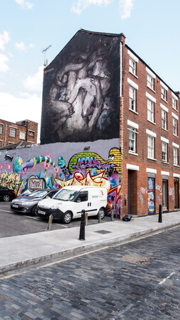 Graffiti - Street art at Shoreditch, London, UKのeditorial素材