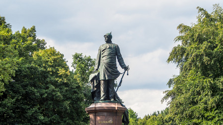 Statue of Bismarck in Tiergarten, Berlin, Germanyのeditorial素材