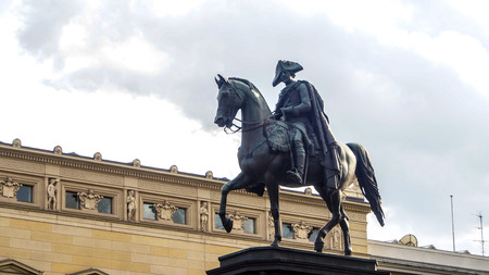 Statue of King Frederick II the great in boulevard Unter den Linden, Berlin, Germanyのeditorial素材