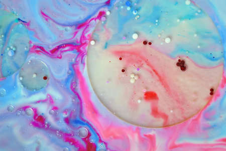Abstract. Colors, Oil, Liquid in blueの写真素材