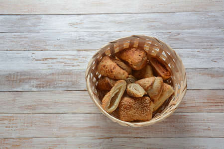 Vegetarian samosas pastries filled with potato, mushrooms, tuna. Middle Eastern  food- samsaの写真素材