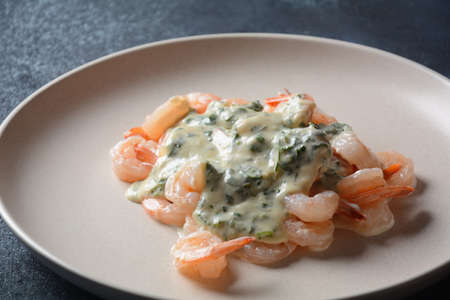 Creamy Garlic Shrimp With Parmesanの写真素材