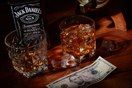 Netanya, Israel - January 30, 2021: Jack Daniel's, a brand of American whiskey , produced by the...