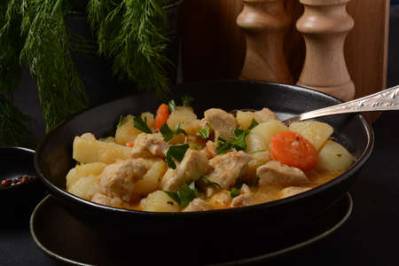 Dakdoritang chicken stew with vegetables. Korean foodの写真素材