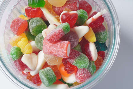 A lot of colorful assorted gummy candies.  Juicy colorful jelly sweets