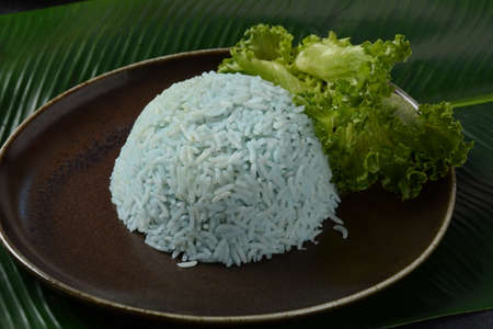 Blue Rice made from Butterfly Pea flower(Asian pigeonwings).の写真素材