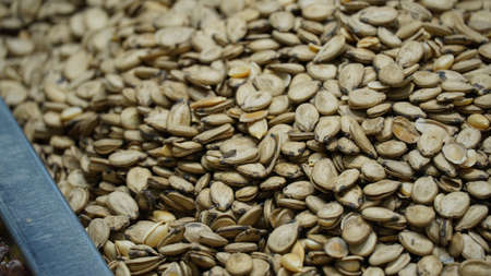 Roasted Pumpkin Seeds for sale in local marketの写真素材