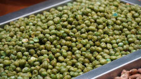 Pile of dried peas for sale in local marketの写真素材