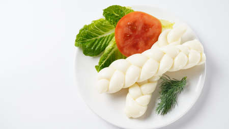 Natural local cheeses. Turkish Knitting, Knitted Cheese. Natural local cheeses. Traditional Organic Foodの写真素材