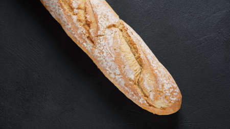 White french baguette or bread roll closeup, traditional food