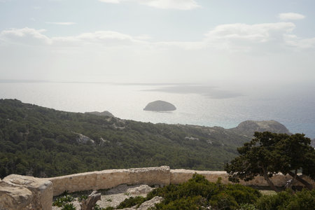 Views from Monolithos castle, Greece. Rhodesの写真素材