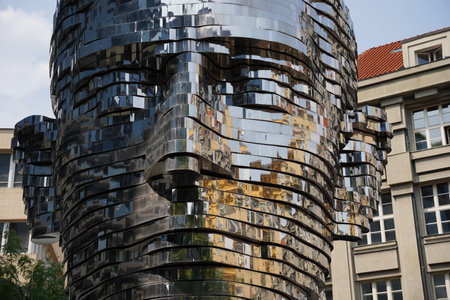 The moving statue of Franz Kafka by Czech artist David Cernyのeditorial素材