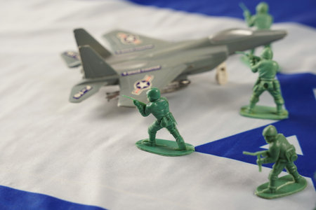 The concept of war. Lend-Lease concept. Army concept. Soldiers as represented by a green plastic...