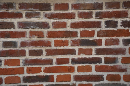 Old red brick wall vintage texture. Grunge stonewall background for text or image.