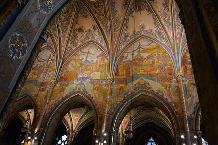 PRAGUE, CZECH REPUBLIC - April 10, 2023: Interior of Basilica of St. Peter and Paul. Vysehrad castle complexのeditorial素材