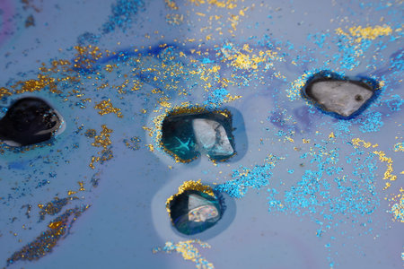 Abstract colors, backgrounds and textures. Colorful chemical experiment.