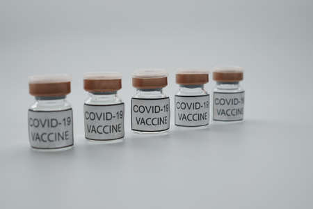 Kuala Lumpur, Malaysia - 25 July 2021 : Bottles of vaccine to prevent corona virus covid-19. White...