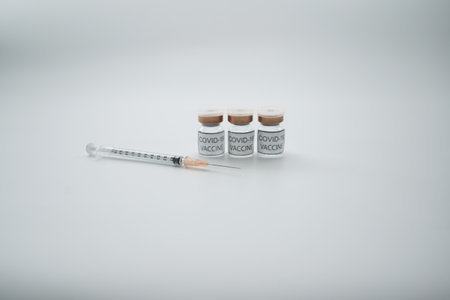 Kuala Lumpur, Malaysia - 25 July 2021 : Bottles of vaccine to prevent corona virus covid-19. White...