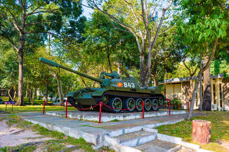 Ho Chi Minh City, Vietnam - CIRCA Jan 2020: The tank that crashed the gate in Independence Palace at 30th April 1975, ending Vietnam War.のeditorial素材