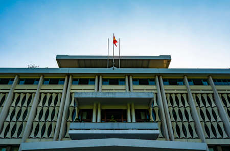 Ho Chi Minh City, Vietnam - CIRCA Jan 2020: The facade of Independence Palace, Ho Chi Minh City,...