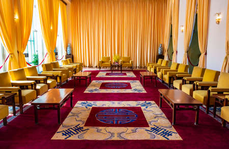 Ho Chi Minh City, Vietnam - CIRCA Jan 2020: Presidential reception room in Independence Palace, Ho...