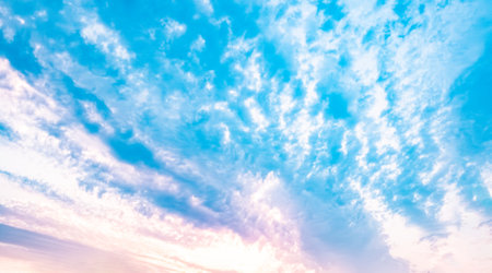 Dramatic sky with cirrus clouds