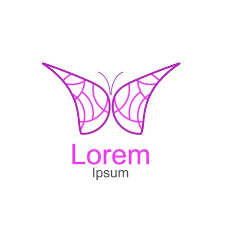 Vector butterfly logo. Spa salon logo, beauty salon icon, abstract identityのイラスト素材